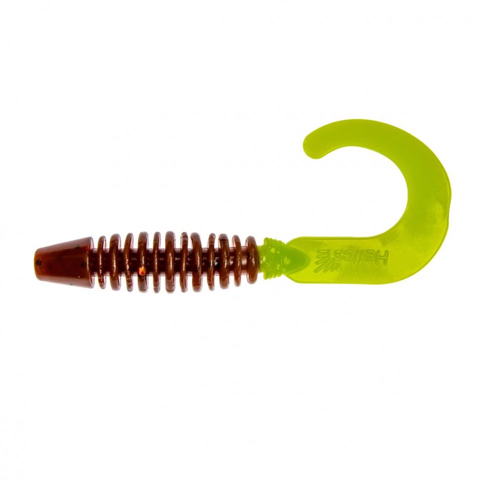 Твистер Helios Din 3,11"/7,9 см, цвет Rusty Gold & Lime 6 шт HS-33-017 , 